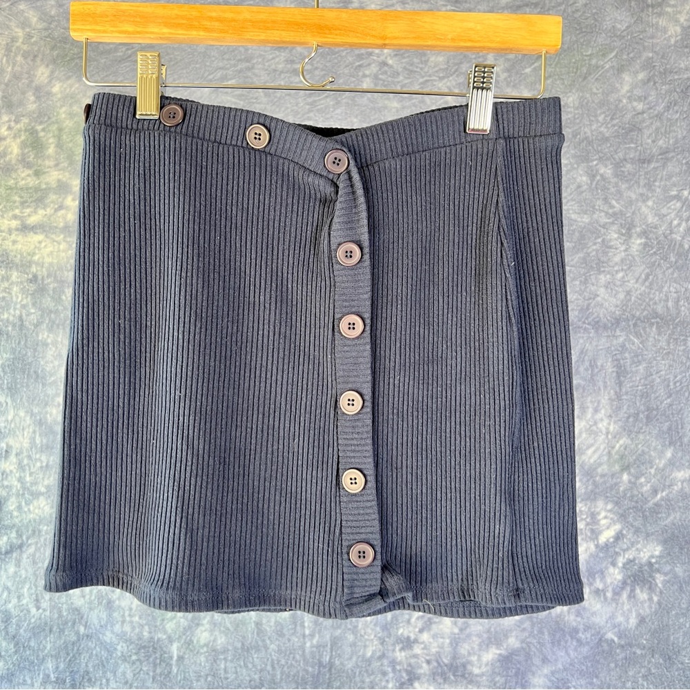 Urban Outfitters Navy Blue Ribbed Mini Skirt Casual